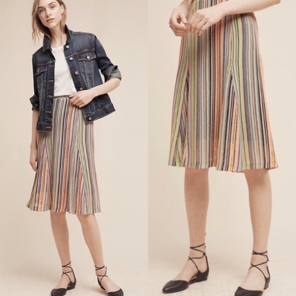 Anthropologie Dresses & Skirts - Anthro Maeve Spectral Stripe Neon Crochet Skirt